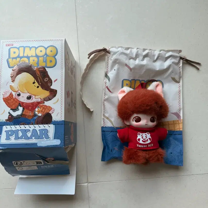 [BUNJANG] Pop Mart Dimoo World Pixar Series Red Panda Mei Keychain / 팝마트 디무 월드 픽사 시리즈 인형 키링 레드판다메이
