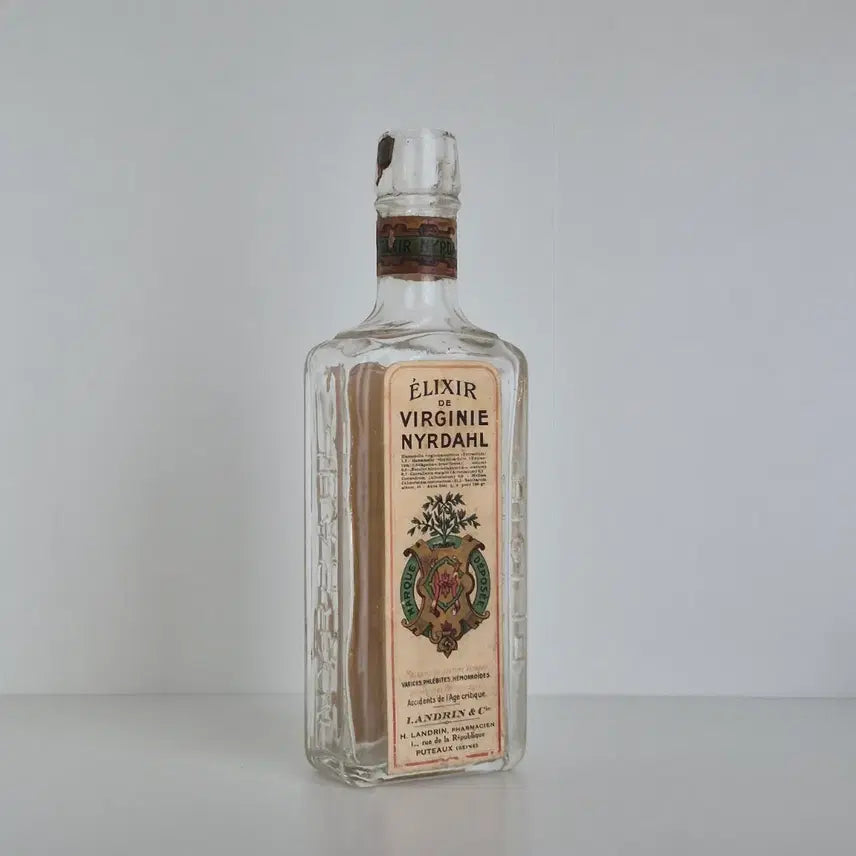 [BUNJANG] French Original ÉLIXIR DE VIRGINIE NYRDAHL Glass Medicine Bottle / 빈티지병 빈티지보틀 앤틱병 앤틱보틀 바틀 빈티지약병 빈티지글라스 앤틱글라스