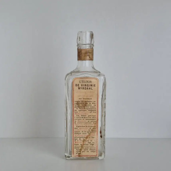 [BUNJANG] French Original ÉLIXIR DE VIRGINIE NYRDAHL Glass Medicine Bottle / 빈티지병 빈티지보틀 앤틱병 앤틱보틀 바틀 빈티지약병 빈티지글라스 앤틱글라스