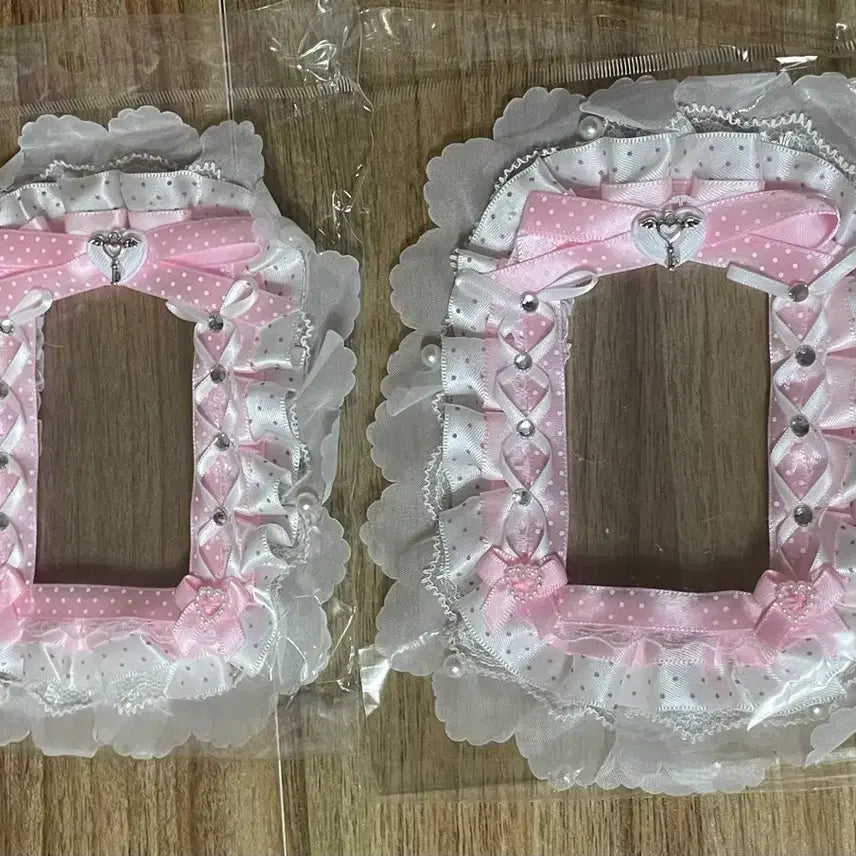 [BUNJANG] Handmade Ribbon Lace Princess Heart Top Loader Photocard Holder Pink / 리본 레이스 탑꾸 포카홀더 탑로더 수제 핑크 분홍 공주 하트