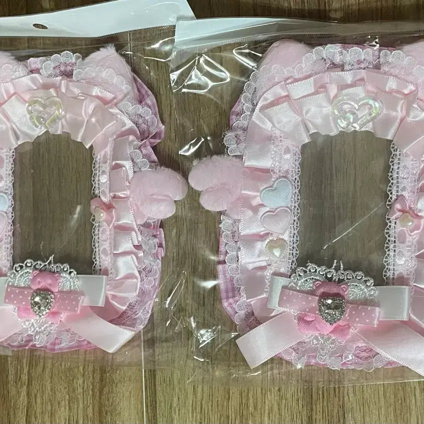 [BUNJANG] Handmade Pink Princess Heart Wings Angel Ribbon Lace Photocard Holder Toploader / 리본 레이스 탑꾸 포카홀더 탑로더 수제 핑크 분홍 공주 하트 날개 천사