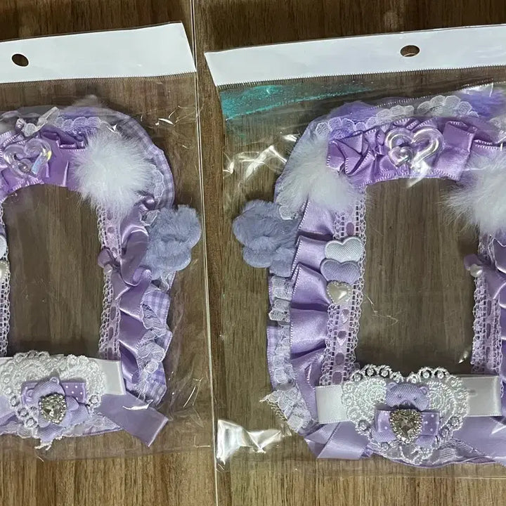 [BUNJANG] Handmade Purple Princess Heart Wing Angel Ribbon Lace Top Loader Photocard Holder / 리본 레이스 탑꾸 포카홀더 탑로더 수제 보라 공주 하트 날개 천사