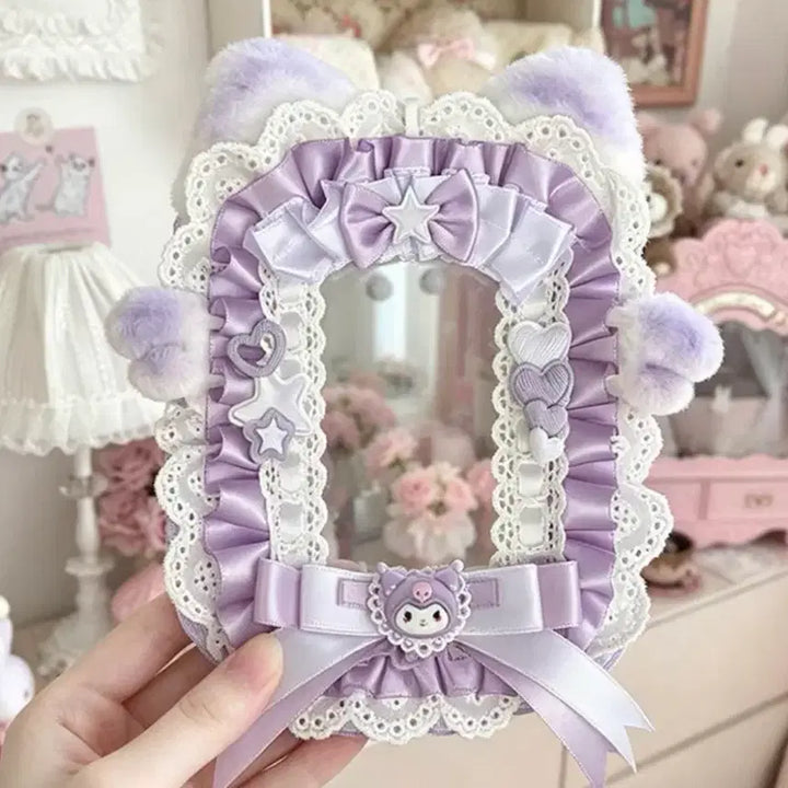 [BUNJANG] Kuromi Ribbon Lace Handmade Purple Star Heart Wings Photocard Holder Toploader / 리본 레이스 탑꾸 포카홀더 탑로더 수제 쿠로미 별 하트 보라 퍼플 날개