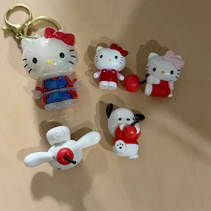 [BUNJANG] Hello Kitty, Pochacco, Cinnamoroll Figure Bundle Set with Keychains / 키티 포챠코 시나모롤 피규어 일괄 세트