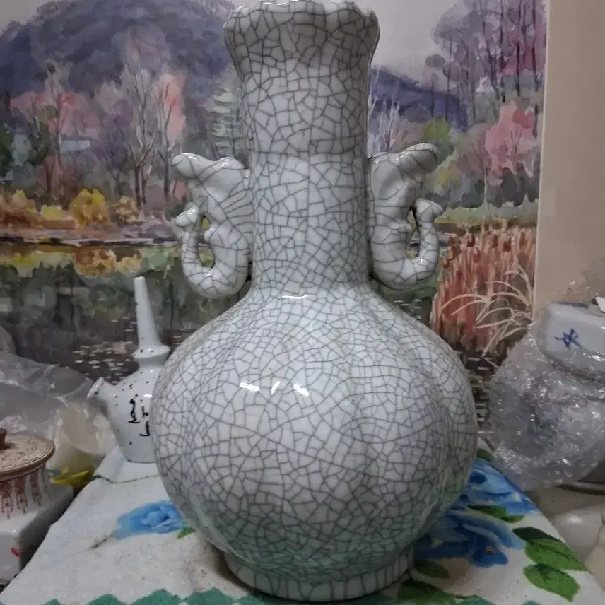 [BUNJANG] Yangyiho Cracked Ice Celadon Vase / 양이호   빙열 도자기