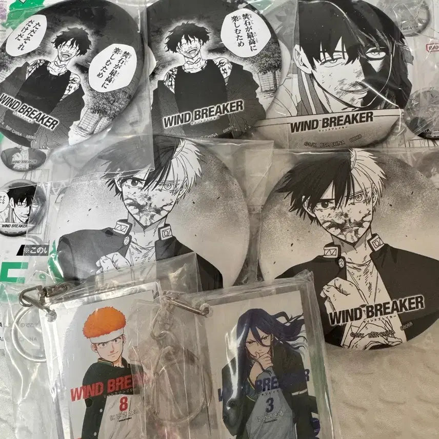 [BUNJANG] Wind Breaker 5th Anniversary Lottery E &amp; F Prize Acrylic Badge &amp; Keychain Set / 윈드브레이커 원작5주년 쿠지 E상, F상 팝니다