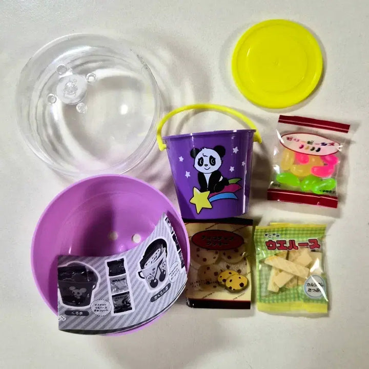 [BUNJANG] Panda Bucket Mini Snack Set Miniature Gacha / 귀여운 팬더 양동이 미니 간식세트 미니어처 가챠