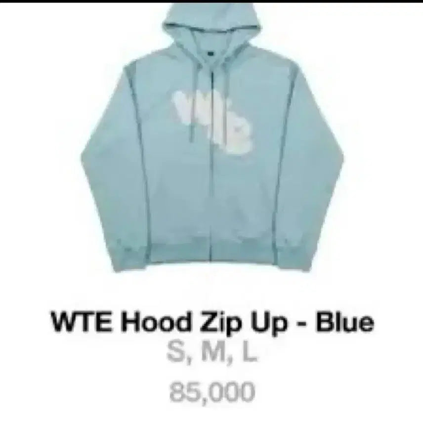 [BUNJANG] Wave to Earth Blue Hoodie Zip-Up (Size S) / 새상품)WTE 후드 집업 블루 웨이브투어스 후드 s wave to earth hood zip up