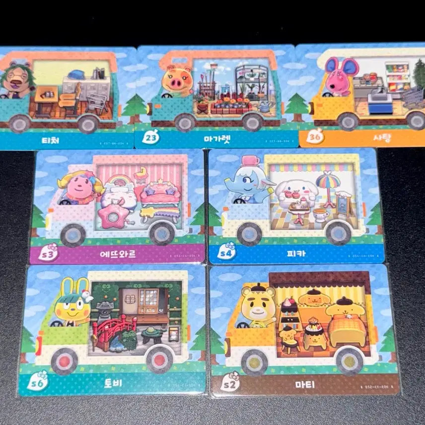 [BUNJANG] Animal Crossing Sanrio Marti Pika Tobi Etoile 4 Card Bundle Set + Villager Amiibo Cards / 동물의숲 산리오 마티 피카 토비 에뜨와르 4종 + 주민 아미보 카드 일괄