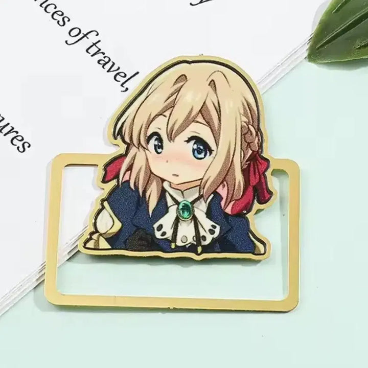 [BUNJANG] Violet Evergarden 18K Gold Plated Bookmark Set / 바이올렛 에버가든 4종 18k 도금 북마크 북클립 책갈피 신품