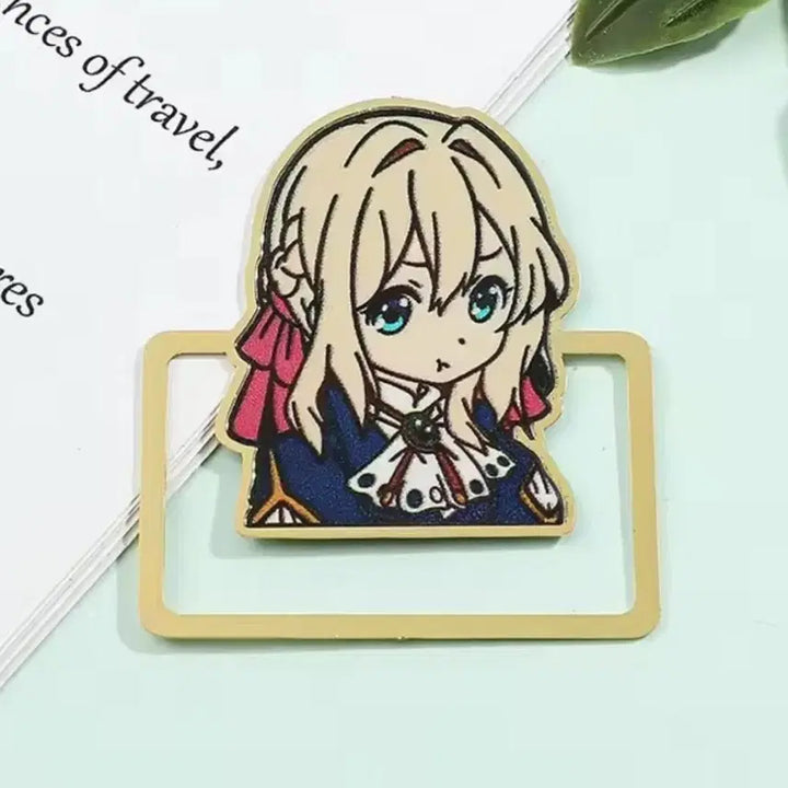 [BUNJANG] Violet Evergarden 18K Gold Plated Bookmark Set / 바이올렛 에버가든 4종 18k 도금 북마크 북클립 책갈피 신품
