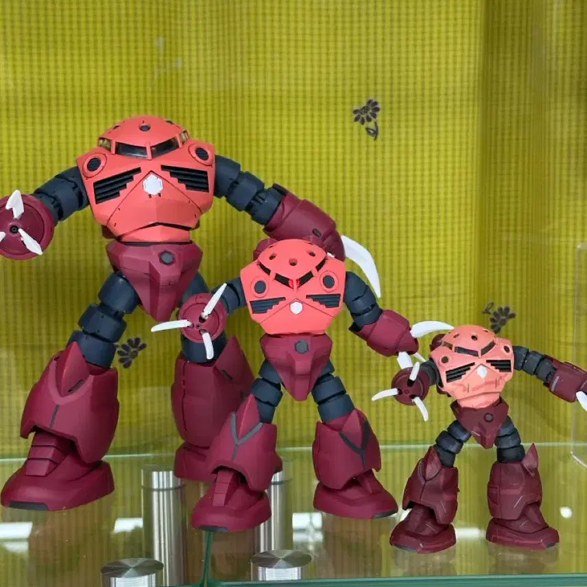 [BUNJANG] Master Grade Zaku - Painted Model Set (3 units) / 1/100, 1/144, 1/200 샤아 즈고크 도색작 무광마감 3체 일괄
