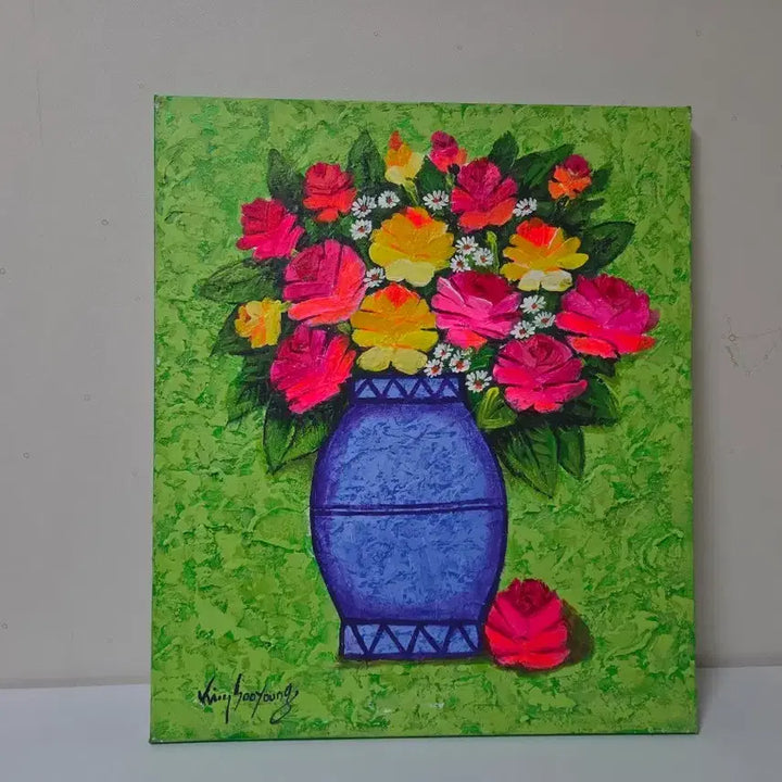 [BUNJANG] Kim Soo-young Rose Oil Painting / 김수영 작가 장미꽃 유화