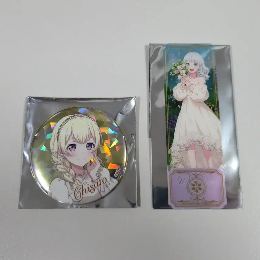 [BUNJANG] BanG Dream! Pastel Palettes Chisato Wedding Can Badge &amp; Eve Ticket-Style POB Bundle Set / 뱅드림 파스텔팔레트 웨딩 치사토 캔뱃지 이브 특전