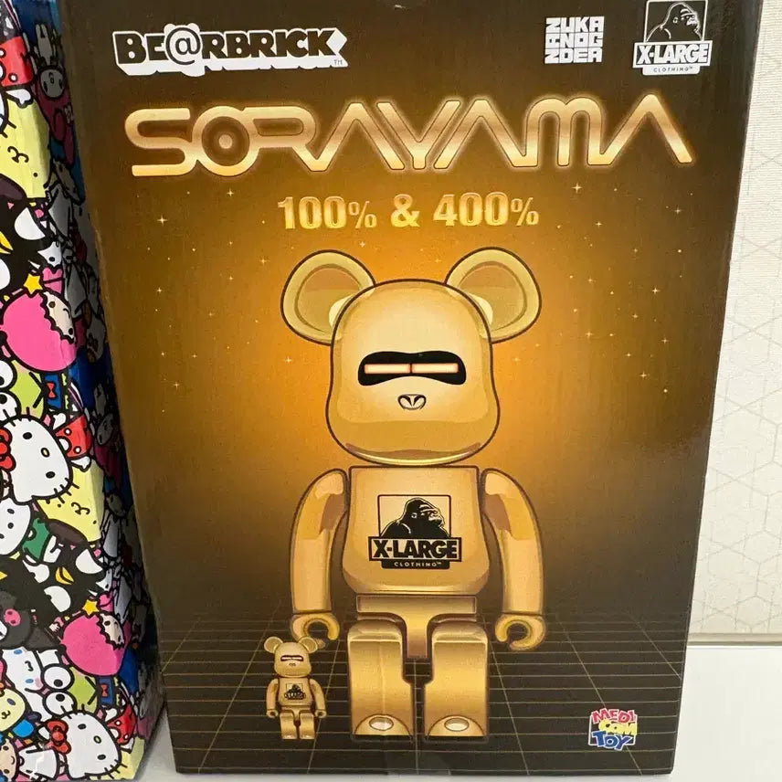 [BUNJANG] Bearbrick X-Large Hajime Sorayama 100% &amp; 400% Gold (Sealed) / 베어브릭 X-LARGE 소라야마 100% &amp; 400% 골드 [미개봉 새상품]