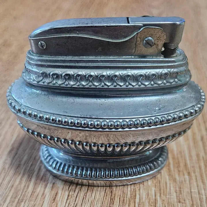 [BUNJANG] Vintage Silver Lighter Ashtray Set - Japanese Antique / 빈티지 은색 라이터 재떨이 세트  일제