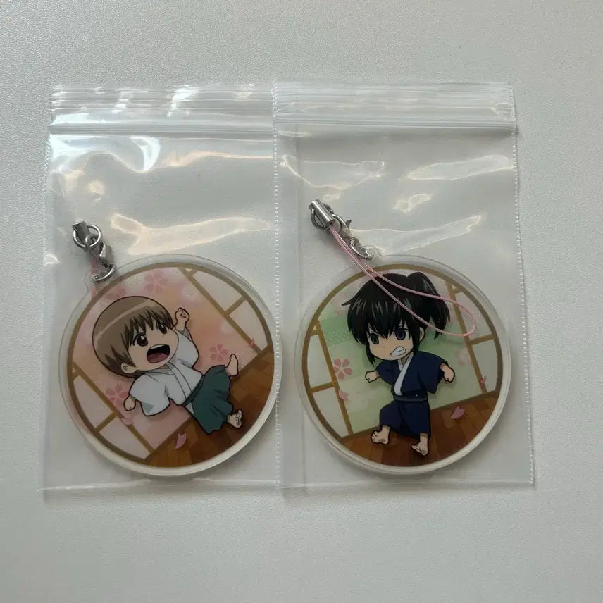 [BUNJANG] Gintama Okita Hijikata Chibi Childhood Acrylic Keyring Bundle Set / 일괄) 은혼 소고 히지카타 치비 어린 시절 아크릴 키링 진선조