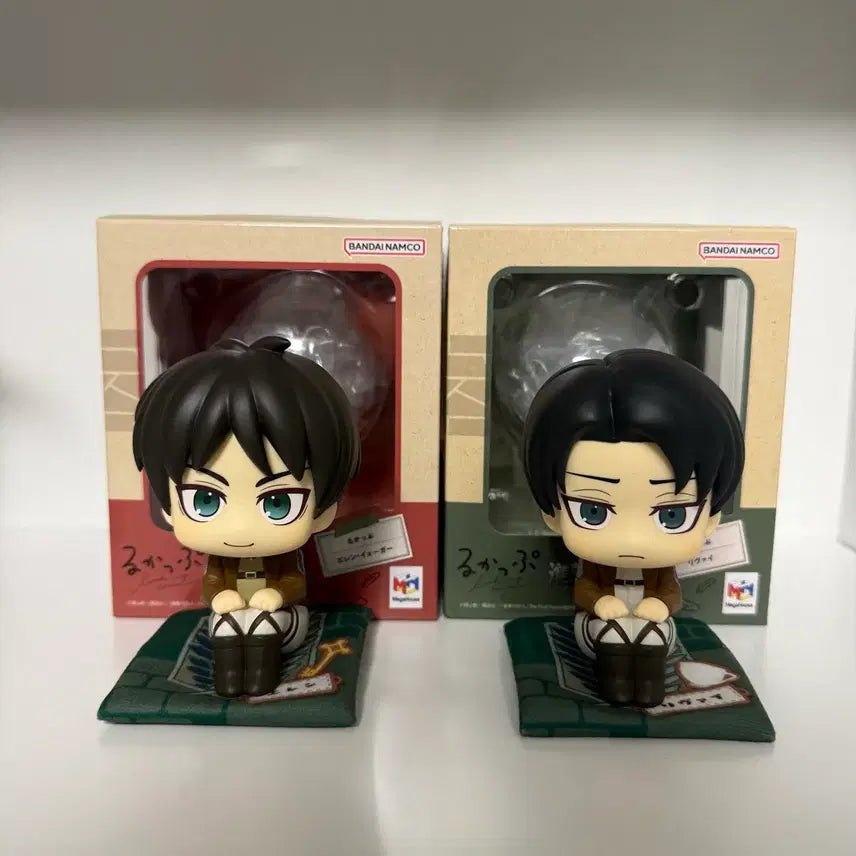[BUNJANG] Attack on Titan Eren &amp; Levi Look-Up Figure Set with POB / 진걱거 에렌 리바이 룩업 특전포함