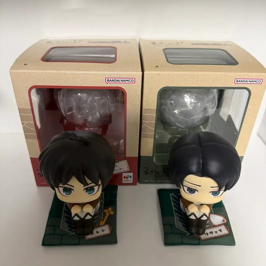 [BUNJANG] Attack on Titan Eren &amp; Levi Look-Up Figure Set with POB / 진걱거 에렌 리바이 룩업 특전포함