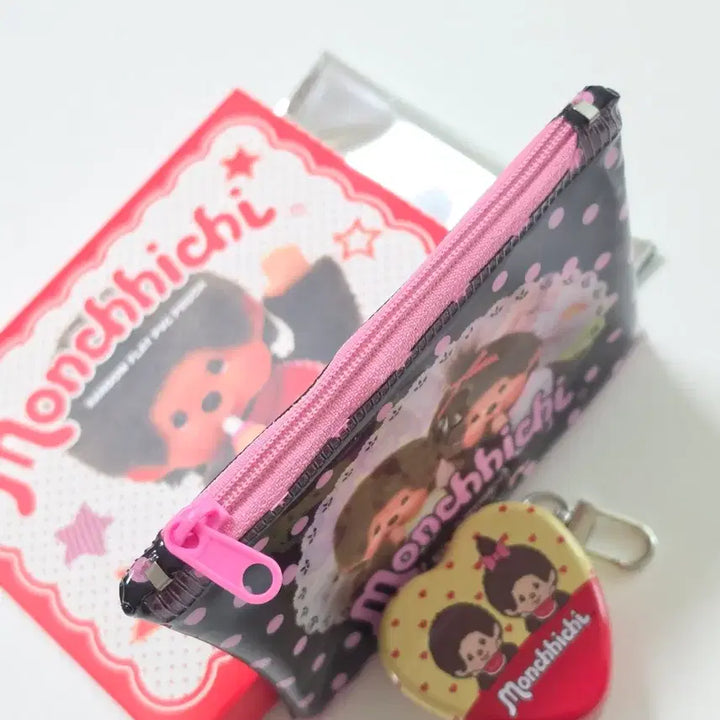[BUNJANG] Monchhichi PVC Pouch Wallet with Tin Case / 몬치치 팝업 pvc 파우치 지갑 + 틴케이스
