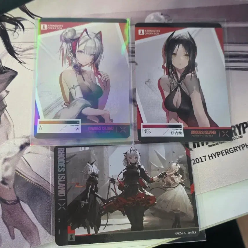 [BUNJANG] Arknights Kayou Collaboration Reduces W &amp; Ines Cheongsam Card Set / 명일방주 카유 콜라보 리듀크 더블유 이네스 카드 판매