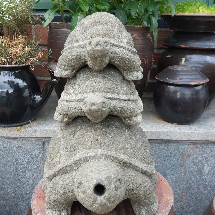 [BUNJANG] Stone Turtle Sculpture Set (3 pcs) / 돌  거북이 조각품  - 장식용. 석물.