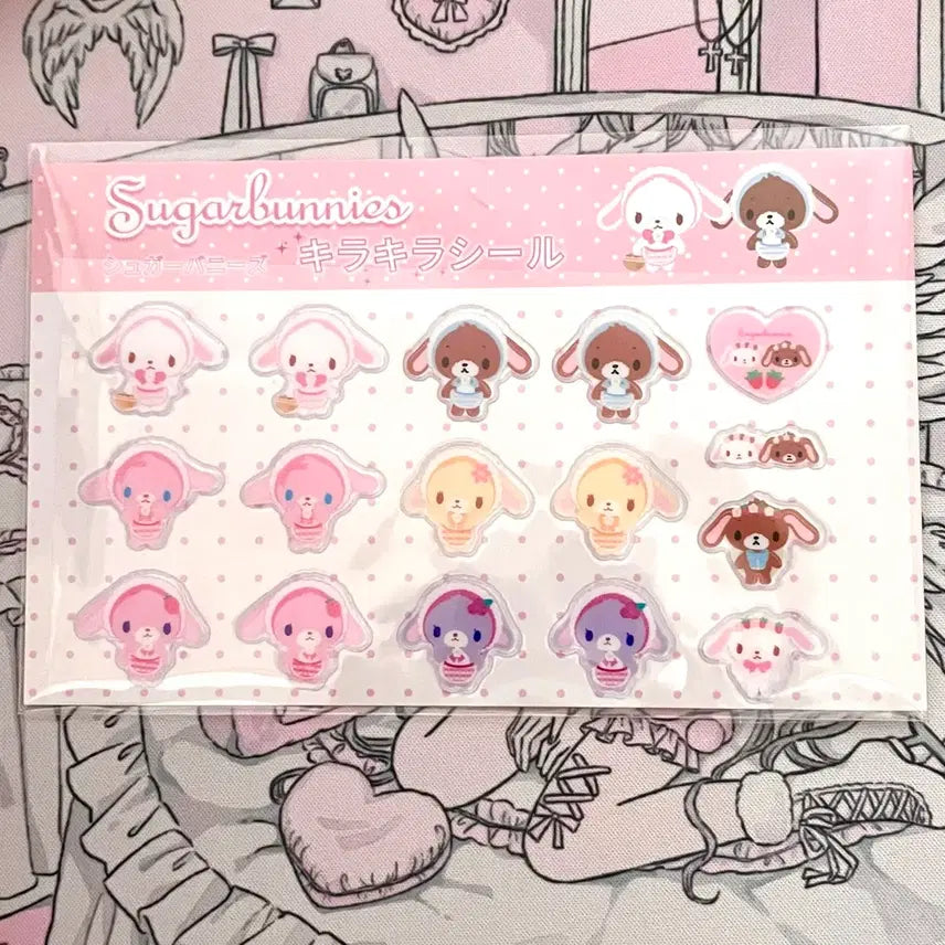 [BUNJANG] Classic Vintage Sugarbunnies Kirakira Stickers / 고전 빈티지 슈가바니즈 키라키라 스티커