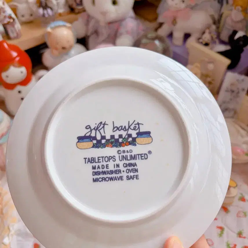[BUNJANG] Vintage Strawberry Jam Pattern Plate / 빈티지 딸기잼 패턴 접시 오브제