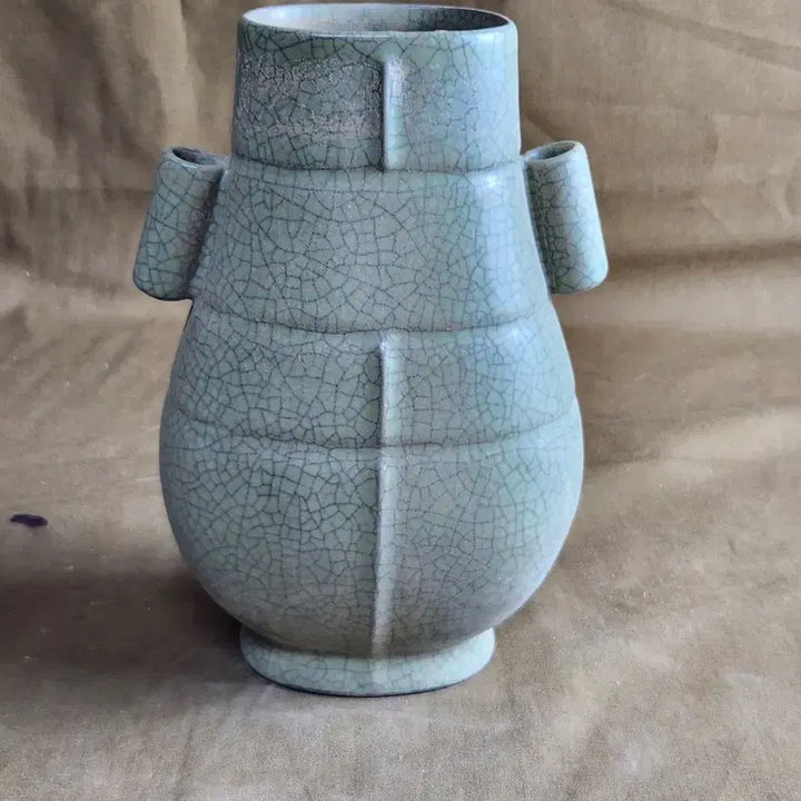 [BUNJANG] Chinese Celadon Porcelain Imperial Kiln Crackle Glaze Vase / 중국도자기 균열문 청자 황실관요