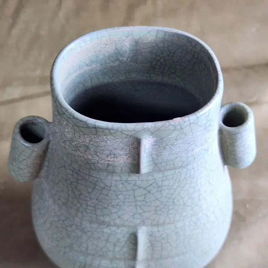 [BUNJANG] Chinese Celadon Porcelain Imperial Kiln Crackle Glaze Vase / 중국도자기 균열문 청자 황실관요