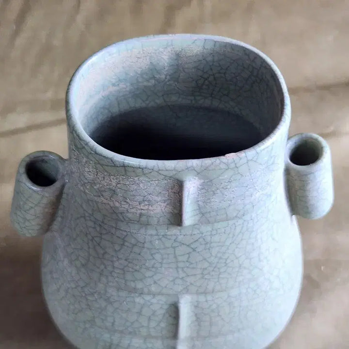 [BUNJANG] Chinese Celadon Porcelain Imperial Kiln Crackle Glaze Vase / 중국도자기 균열문 청자 황실관요