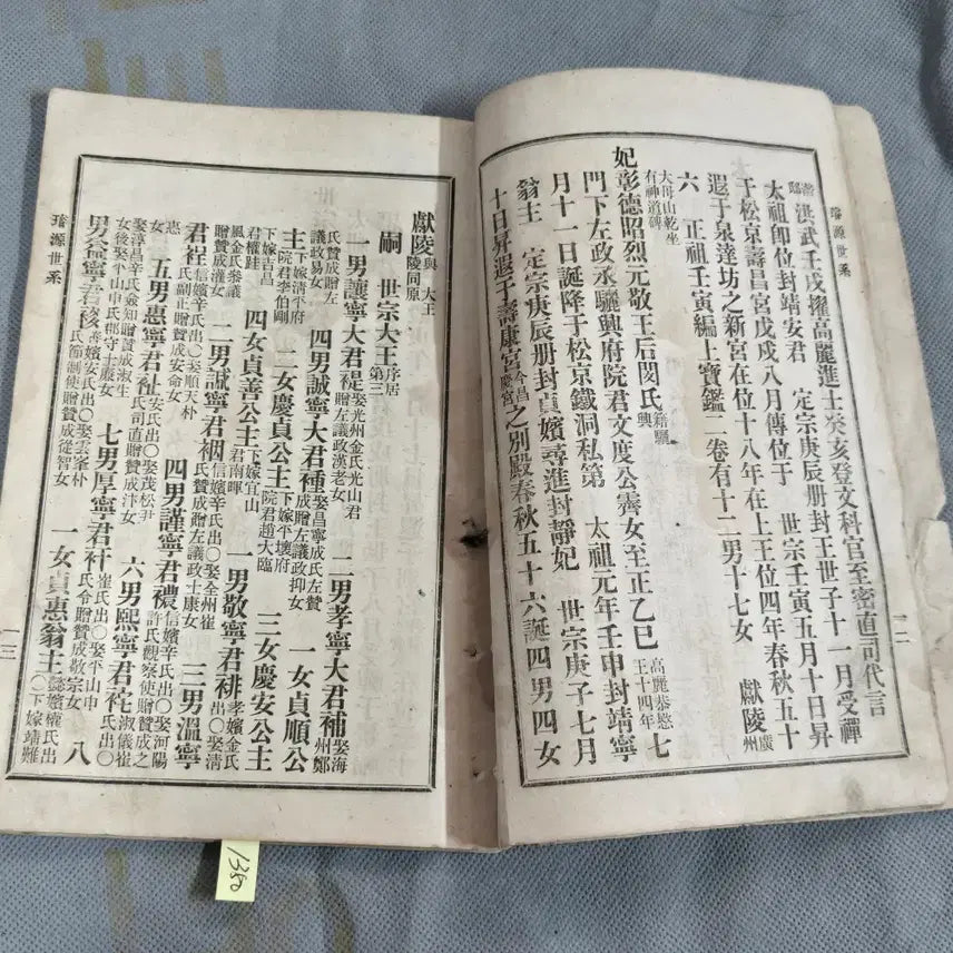 [BUNJANG] 1907 Joseon Royal Genealogy "Seonwonseon&
