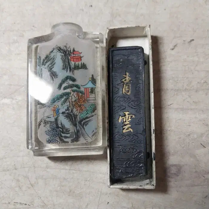 [BUNJANG] Japanese Vintage Bundle Set / 일본 빈티지 목제 잔, 청운 먹, 고야산 금속 기념품 등 일괄