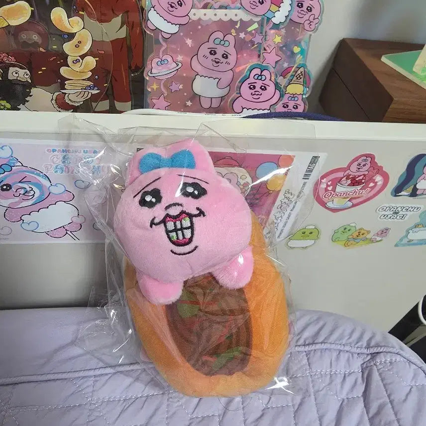 [BUNJANG] Oppa Njjyu Yakisoba Bun Plush Keyring / 오빤쮸 빤쮸토끼 야끼소바빵 인형키링