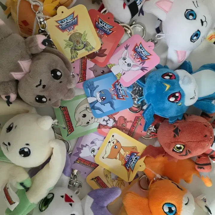 [BUNJANG] Digimon Keychain Plush Full Set Bundle / 디지몬 키링 인형 풀세트 일괄(파닥몬, 가트몬, 브이몬, 호크몬, 아르마몬, 길몬, 테리어몬, 레나몬, 동글몬, 로프몬)