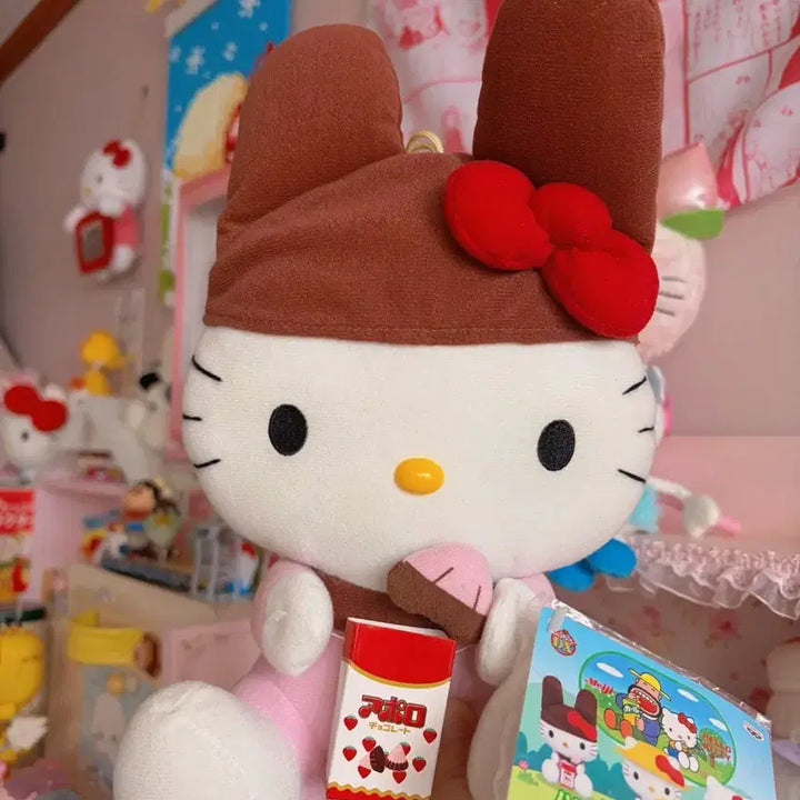 [BUNJANG] Sanrio Hello Kitty x Meiji Apollo Collaboration Plush Doll / 산리오 키티x메이지 아폴로 콜라보 인형