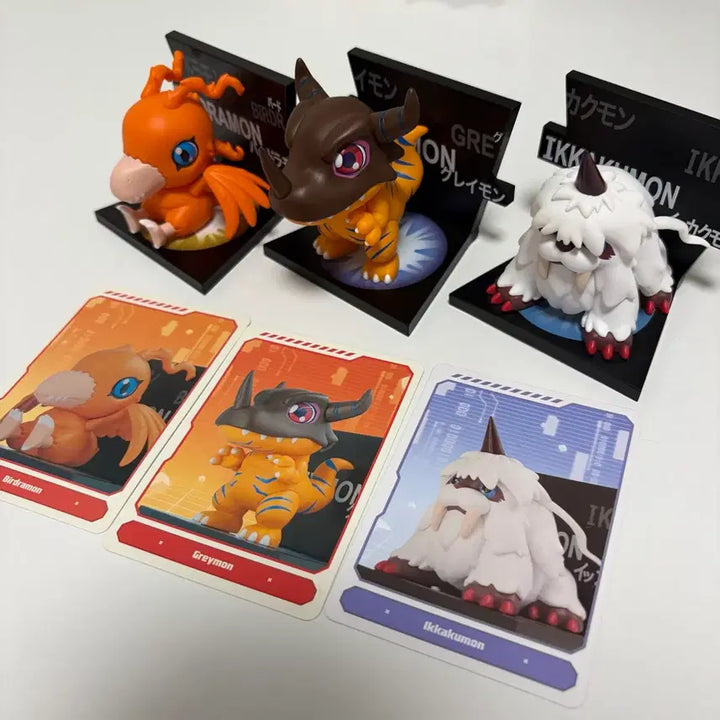 [BUNJANG] Pop Mart Digimon Adventure Magnet Figures Greymon, Birdramon, Monochromon 3-Piece Bundle Set / 팝마트 디지몬 어드벤처 마그넷 피규어 그레이몬 버드라몬 원뿔몬 3종 일괄 판매