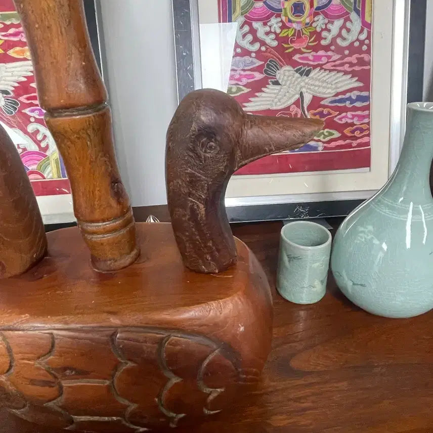 [BUNJANG] Double-Eyed Oil Lamp Stand with Ceramic Holder / 쌍목안 등잔대 호롱포함