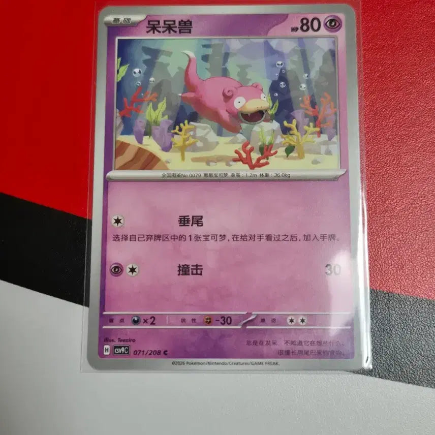 [BUNJANG] Pokemon Card - Slowpoke - Reprint - Album Version / 중판 포켓몬카드 야돈 앨범용