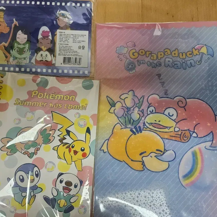 [BUNJANG] Pokemon Notebook, File, and Desk Mat Set / 포켓몬스터 공책, 파일, 책받침 세트