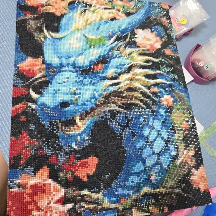 [BUNJANG] Completed Dragon Diamond Painting with Frame / 보석십자수 용 완성품