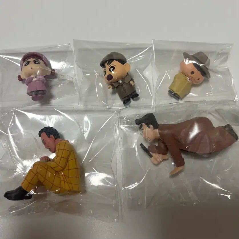 [BUNJANG] Crayon Shin-chan Detective Gacha Set 1 (5 Types) / 짱구 명탐정 가챠 1탄 5종 풀세트