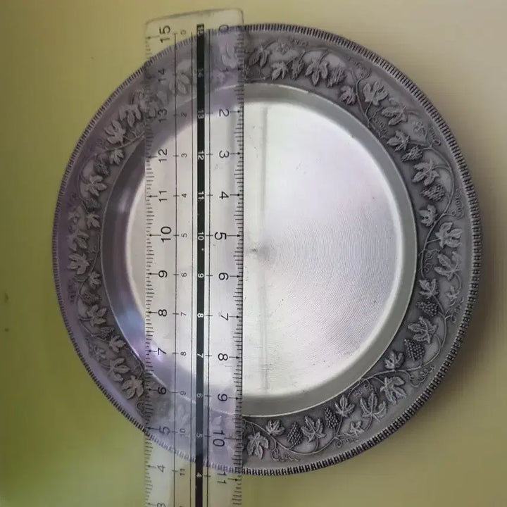 [BUNJANG] Vintage Grape Leaf Motif Pewter Plate / 빈티지 포도잎 문양주석 접시