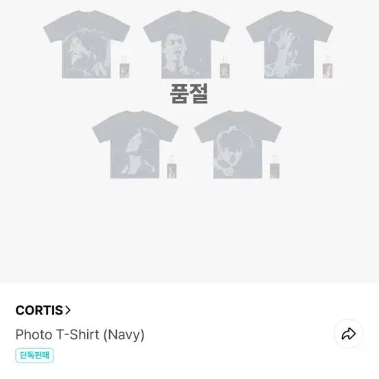 [BUNJANG] Cortis Photo T-Shirt James Navy / 코르티스 포토 티셔츠 제임스 L