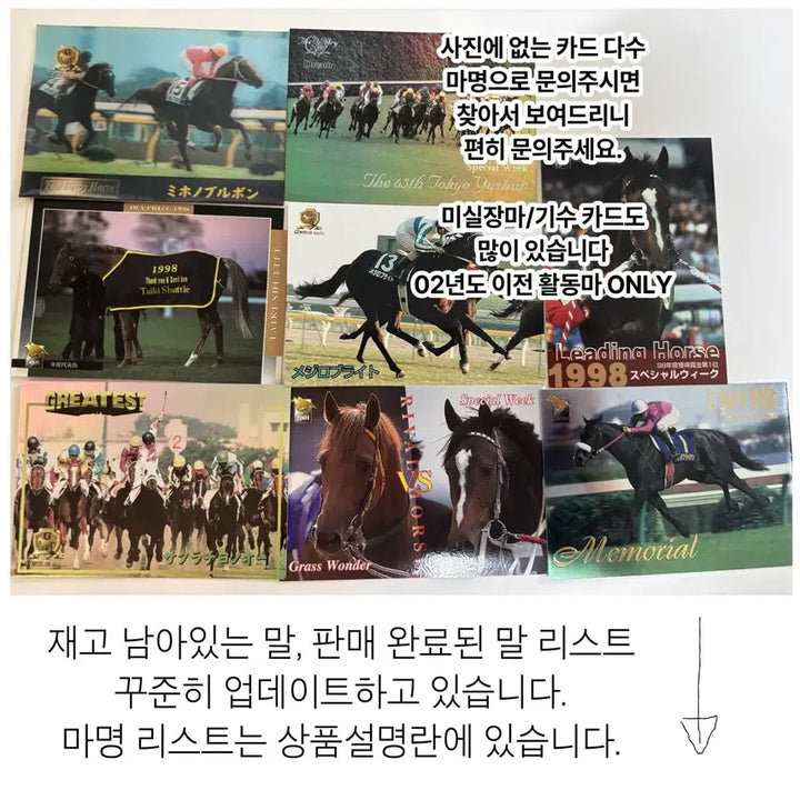 [BUNJANG] Uma Musume Original Horse Racehorse Trading Cards (Pre-2000s) / 우마무스메 원본마 경주마 트레이딩카드 3