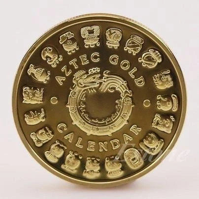 [BUNJANG] Peruvian Maya Aztec Calendar Commemorative Coin / 새 랜덤 발송 페루 마야 아즈텍 달력 기념주화 메탈 코인 동전 수집용 기념품 컬렉션 장식 선물 전시용 소장용 기념메달 인테리어 소품 골드 코인 기념 동전