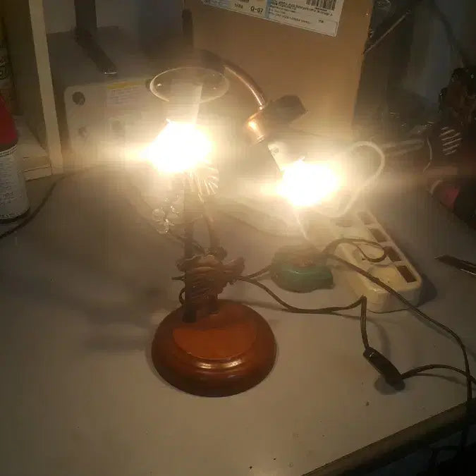 [BUNJANG] Japanese Brass and Wood Table Lamp / 일본 사이토 스탠드