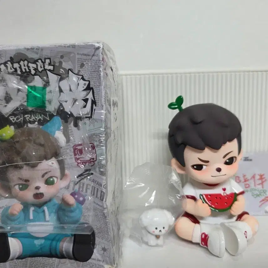 [BUNJANG] Boy Rayaan Figure 2 Types Set / TNT SPACE 보이리안 청춘시절 2탄 수박 강아지 피규어