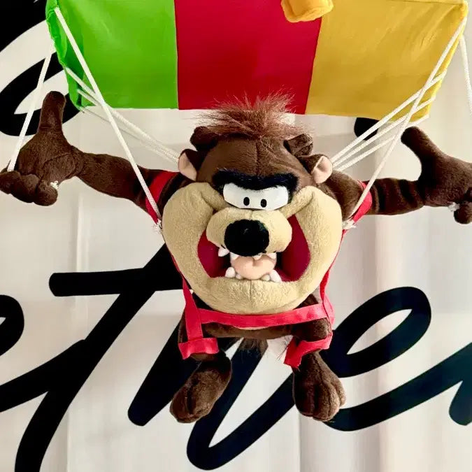 [BUNJANG] Rare Looney Tunes Tazmanian Devil Parachute Plush Toy / 레어)루니툰즈 낙하산 테즈 인형