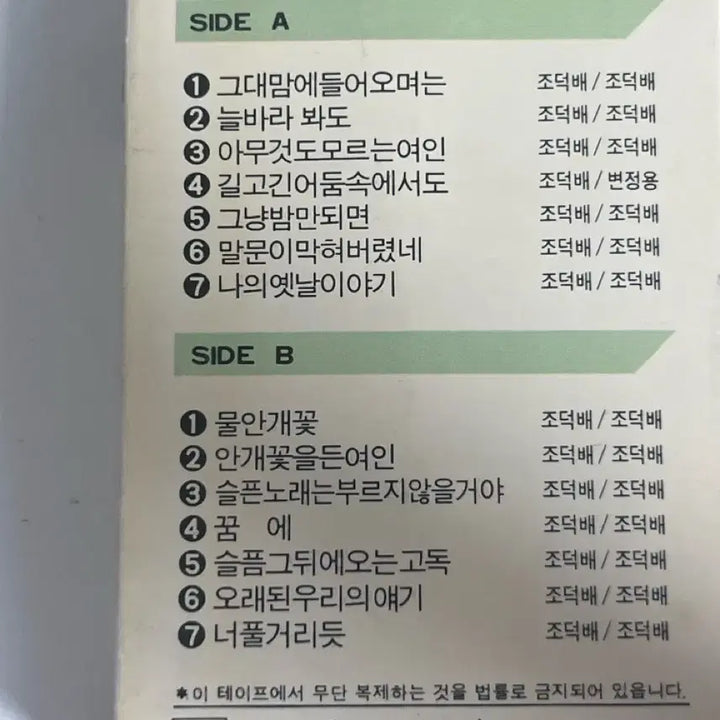 [BUNJANG] Jo Deok Bae 5th Album Cassette Tape / 조덕배5집 카세트테이프